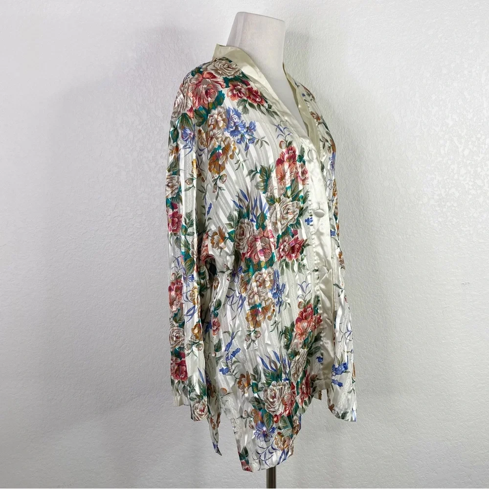 Vintage Victoria Secret Gold Label Floral Pajama Top